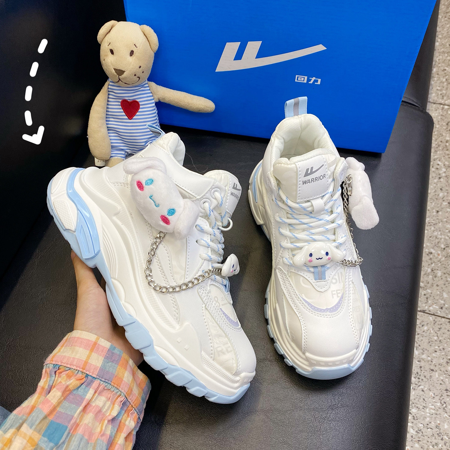 Warrior Plush Women's Shoes winter A small minority design Osmanthus fragrans Dog shoes The thickness of the bottom Gaobang White gym shoesin the Women's Shoes, Canvas shoes  category - from Buy2taobao.com to provide professional Taobao agent buy service