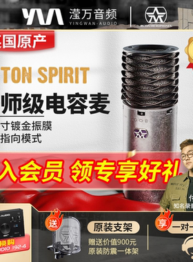 ASTON/阿斯顿 SPIRIT 电容麦克风大振膜降噪防震话筒专业录音直播