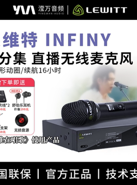 LEWITT/莱维特 INFINY UHF英菲尼真分集式DSP无线麦克风直播K歌