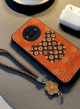 超火橙色暴力熊适用华为mate70pro手机壳新款女mate60保护套高p30端潮牌pura70外壳网红奢华mate50e高级感p60