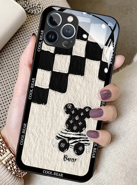 2025超火油画熊适用苹果16promaax手机壳新款iphone15plus保护套高端潮牌14pro外壳网红奢华13高级感ins风12