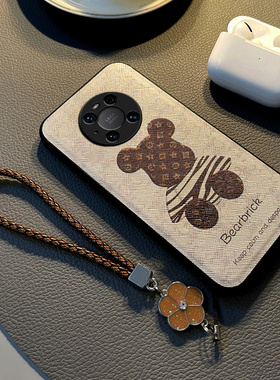 超火白色暴力熊适用华为mate80pro手机壳高端pura80pro新款防摔耐脏全包mate70高级感复古潮牌女p70保护套p60