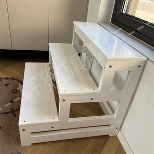 家用实木梯凳阳台梯爬台阶窗台台阶脚凳两用凸窗3级2层楼梯