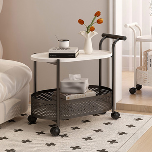 客厅沙发边几可移动小推车茶几带轮创意简约沙发小推车零食置物架