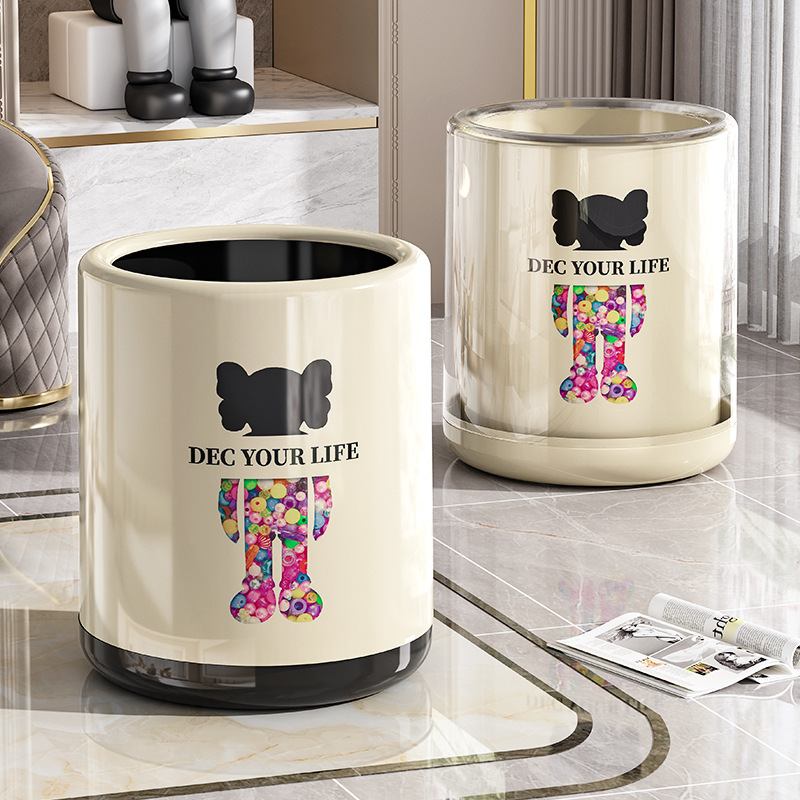 网红垃圾桶家用客厅厨房2026新款现代简约轻奢高档卧室卫生间纸篓