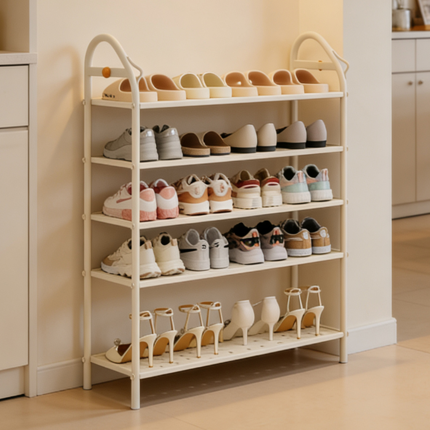 速立普家用门口大容量铁艺鞋架子