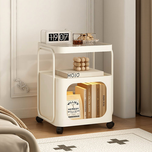 速立普玻璃铁艺可移动小推车