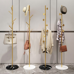 网红挂衣架落地杆式小型家用衣帽架卧室内客厅结实简易衣服架子
