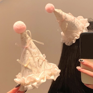 节日花童小女孩宝宝道具蝴蝶结可爱生日必备对装纱帽生日派对头饰