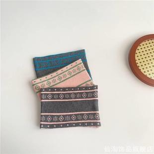 ins风短发过渡期束发带复古运动头巾保暖百搭秋冬潮拼色针织发带