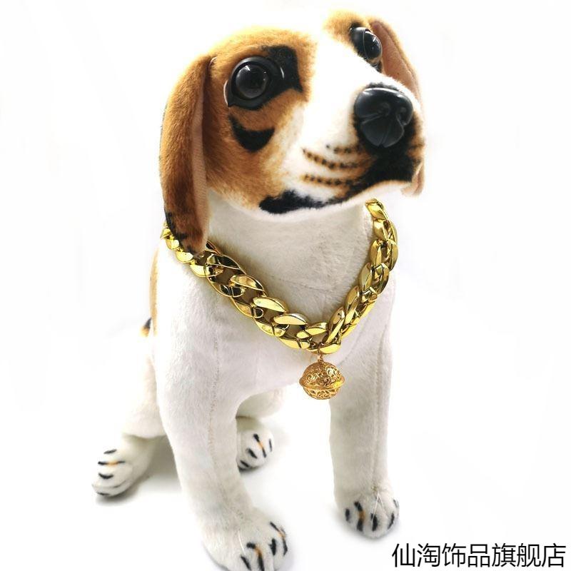 狗狗铃铛项圈仿金链子巴哥泰迪犬恶霸宠物可拍照饰品项链配饰猫咪