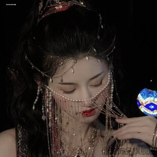 流苏面纱古风汉服古装异域风情遮脸装饰品苏古发饰民族风搭配脸面