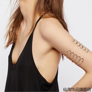 臂环臂钏女古风欧美手臂胳膊装饰品金属流苏手链印度古着手环臂链