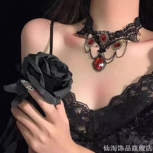 女流洛丽塔颈链暗黑choker锁骨链
