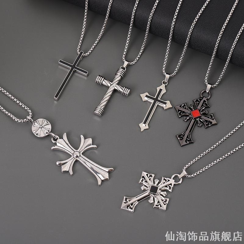 十字架吊坠项链男高级感痞帅潮流
