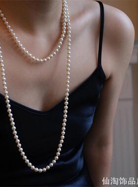 仿珍珠项链旗袍配饰锁骨链复古
