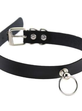 锁骨链颈环万圣节朋克黑色皮革