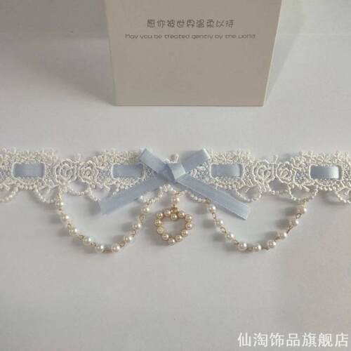 适用于洛丽塔甜美蕾丝项圈仿珍珠