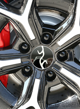 适用装饰U9秦汉PlusdmiEV不锈钢标品汉元方向盘轮毂标贴