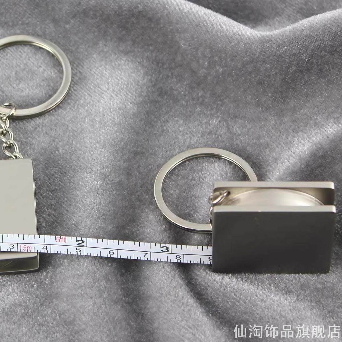 拉出卷尺钥匙扣时尚随身配饰实用工具钥匙链圈网红礼品