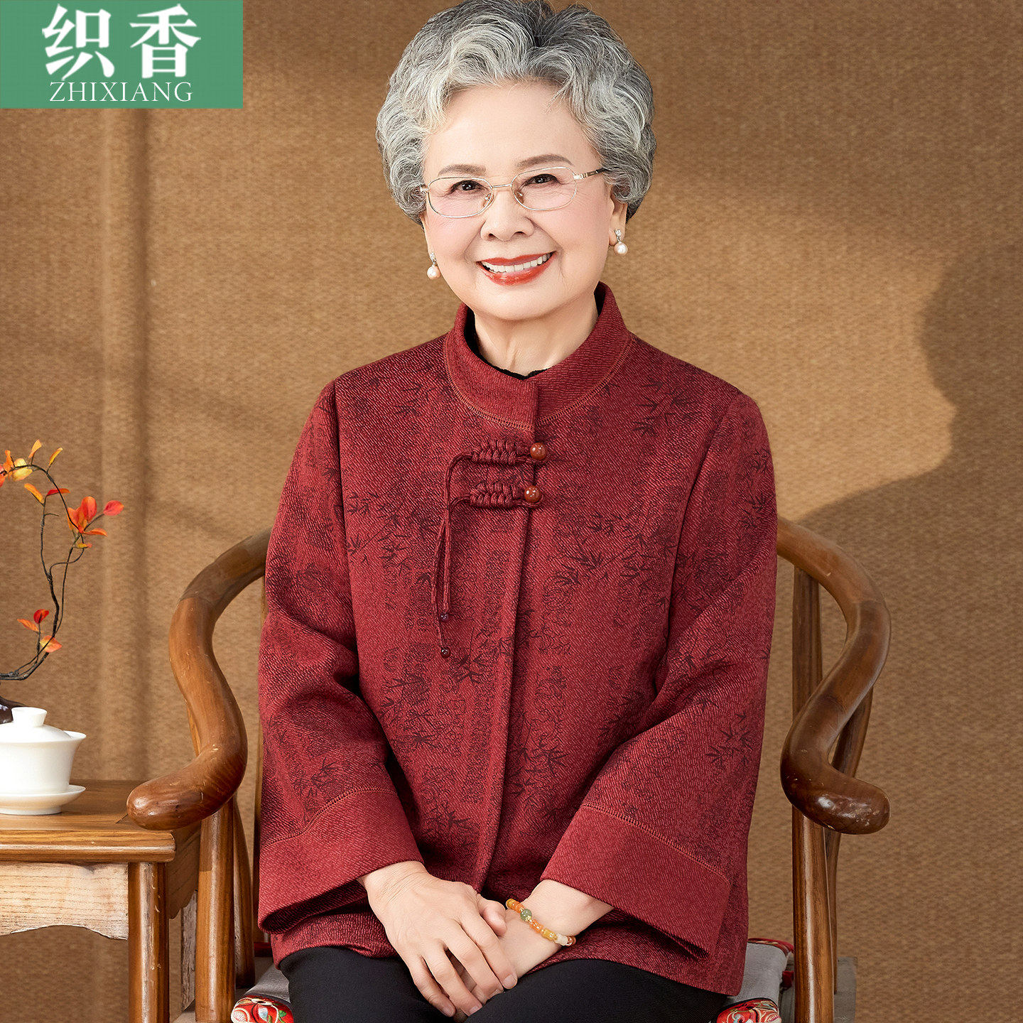 中老年女装奶奶秋装外套2