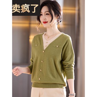 妈妈秋季假两件套时尚高贵衬衫，中老年时尚女装，宽女士春秋单件