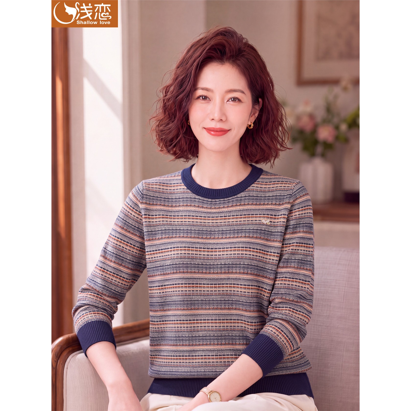 妈妈休闲薄款毛衣中年女