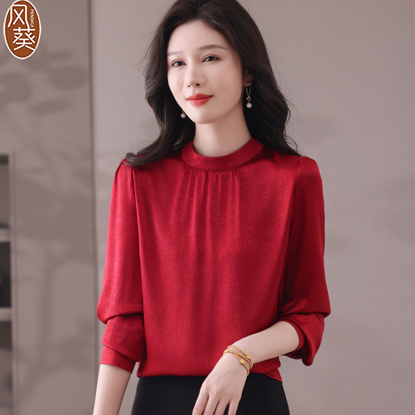 喜婆婆婚宴装红色上衣202