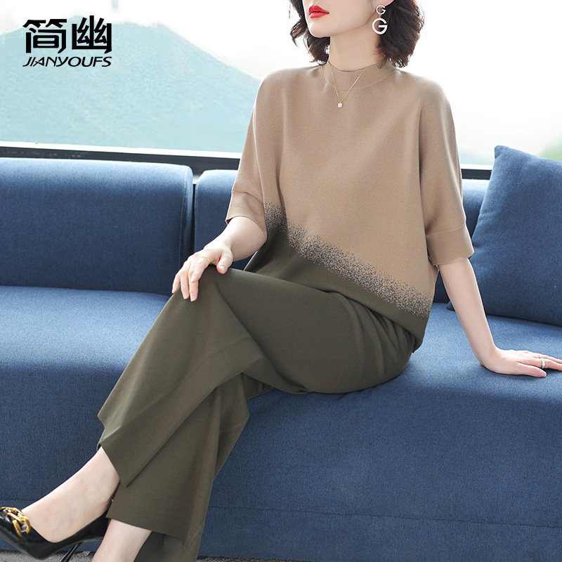 妈妈秋装套装休闲运动服