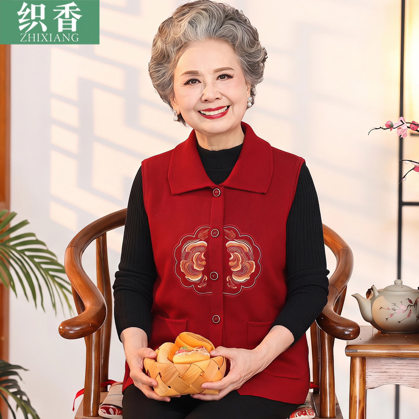 老年人马甲外套女奶奶秋