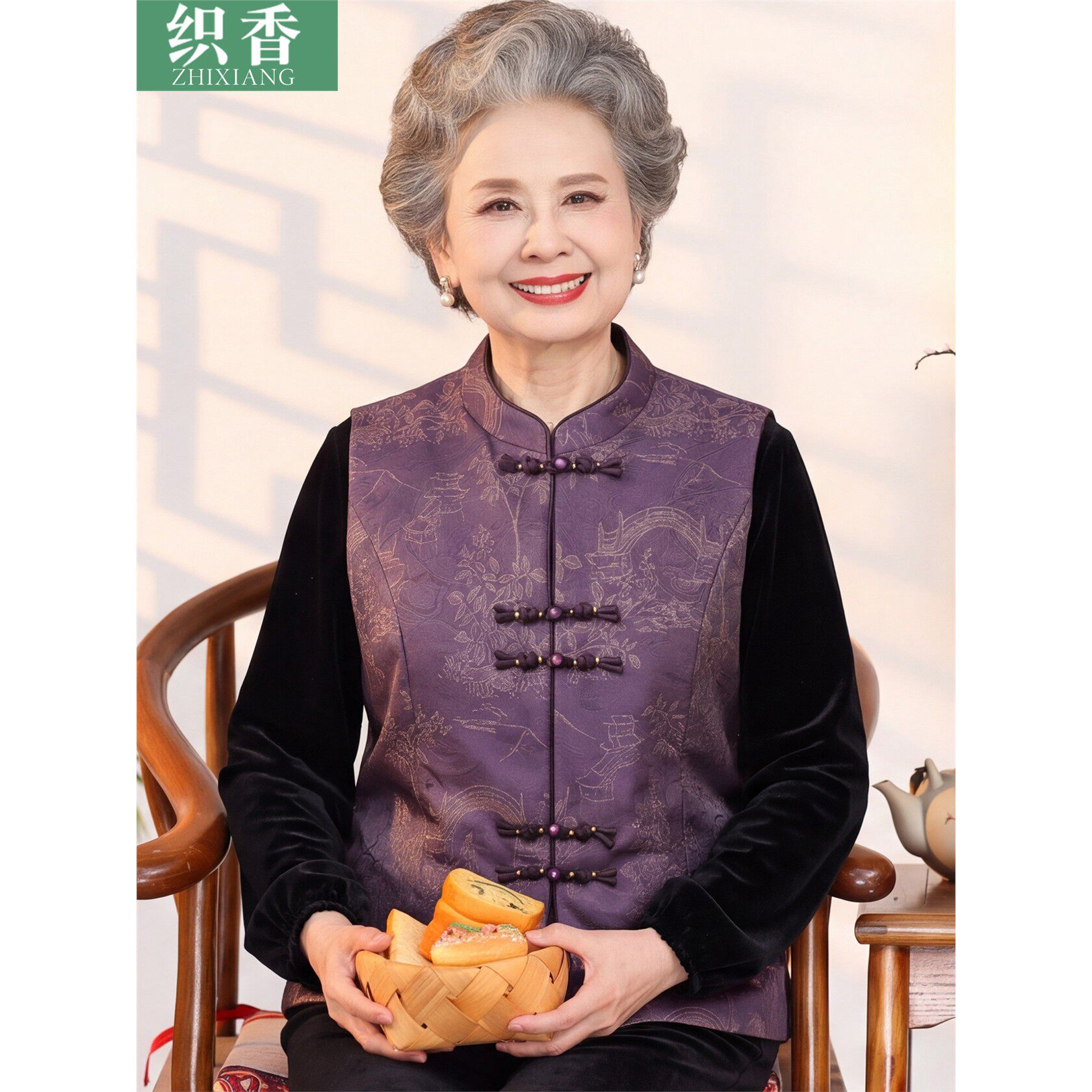 老年人马甲外套女奶奶秋