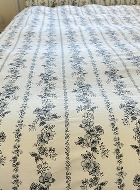 蓝色小碎花单件床品集合少女心全棉单人床单双人被套床笠枕套