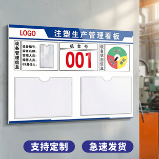 产品制造目视看板定制设备信息车间生产管理PVC看板公示栏亚克力展示宣传栏设备运行状态标识牌注塑机器编号