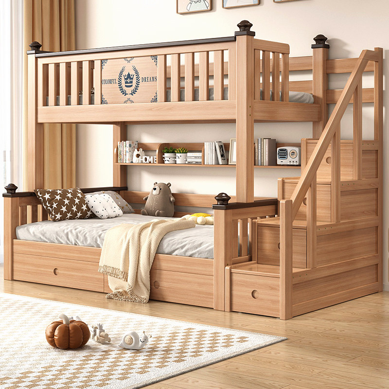 名轩阁鹅掌楸木上下床双层床儿童床可拆分高低床双层子母床上下铺