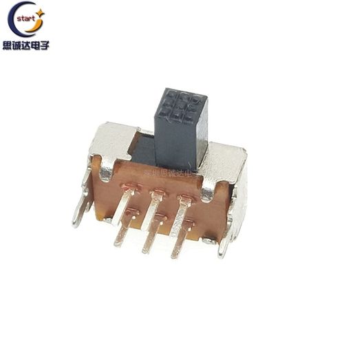 SK22D02 柄长5mm 拨动开关 SK-22D02 6脚 2P2T 卧式双联滑动开关