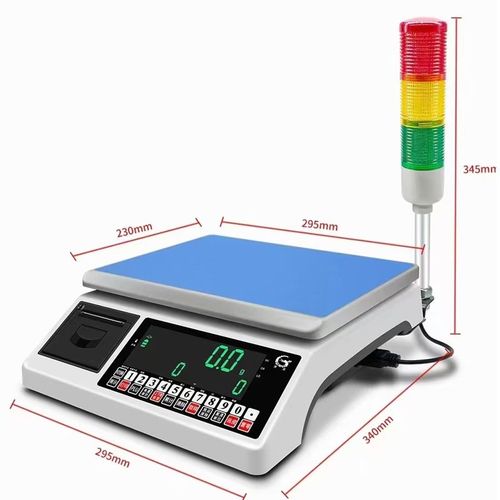 带打印电子秤不干胶标签小票商用称重一体机条码秤三色灯声光报警