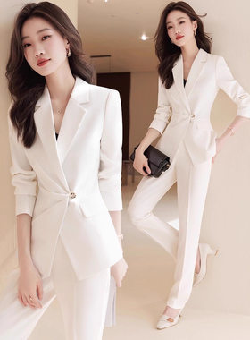 白色西装套装女2026新款职业装高端气质女神范正装高级感西服外套