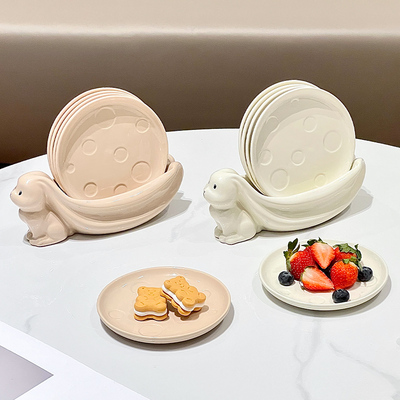 可爱吐骨碟套装餐桌残渣吐骨头盘碟家用高档陶瓷小菜碟零食小碟子