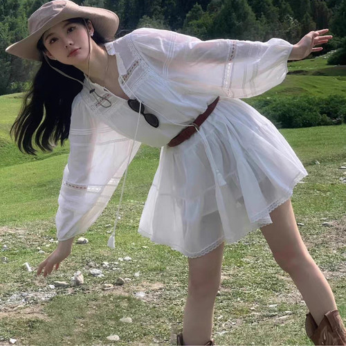 爆款云南新疆草原旅游拍照短裙女