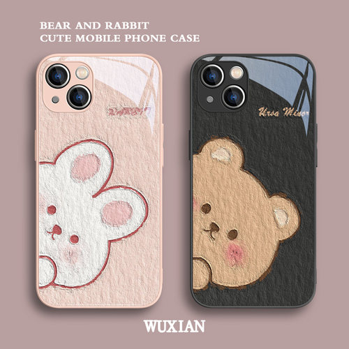 新款情侣小熊兔子手机壳