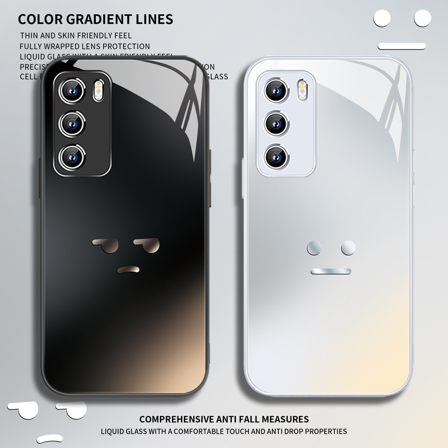 适用红米k90pro手机壳趣味表情小米17渐变opporeno1