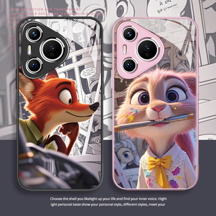 适用iqoo13pro手机壳情侣小米15朱迪14尼克红米k80迪士尼oppofindx8疯狂动物城vivox200新款 x100玻璃reno12