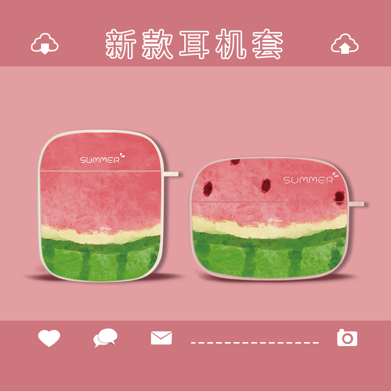 囧囧熊苹果硅胶硬壳夏日西瓜