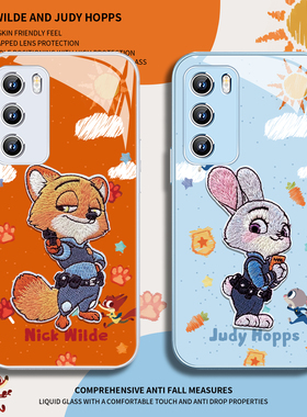 适用荣耀500手机壳可爱朱迪华为mate80ultra兔子magic8/7情侣nova15尼克14狐狸pura70疯狂动物城p60刺绣9卡通