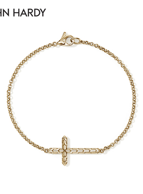 JOHN HARDYJH ESSENTIAL系列 14K金十字架手链