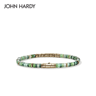 宝石串珠配祖母绿14K金手链 Heishi 原创设计 Hardy John