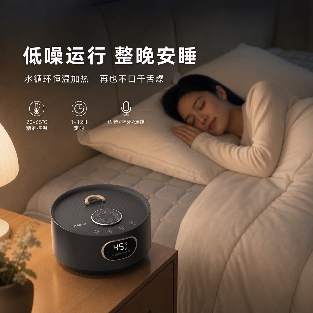 四季沐歌石墨烯水暖毯家用电热毯智能语音电褥子水循环速加热床垫