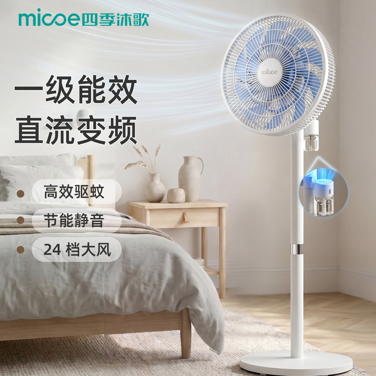 直流变频省电大风力落地风扇