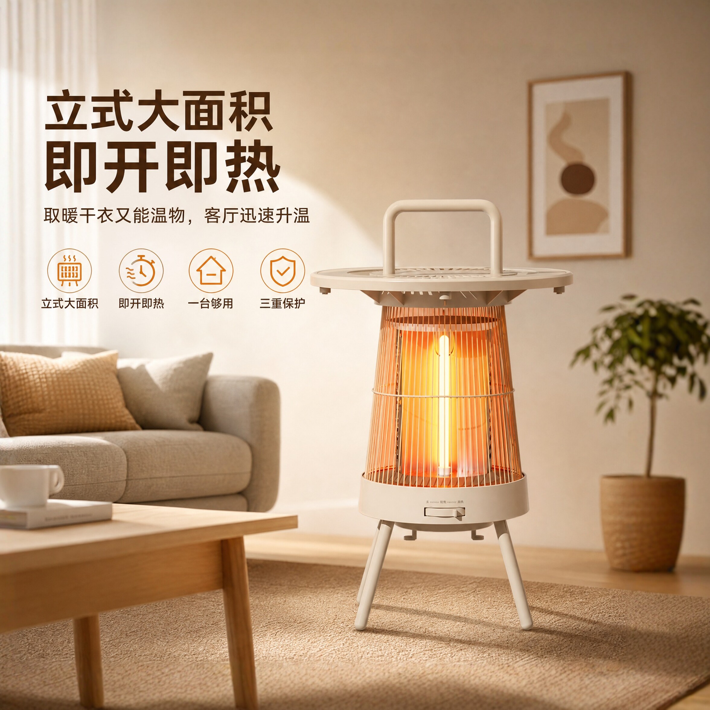 客厅大面积取暖器家用立式小太阳电暖气房屋速热节能省电取暖神器