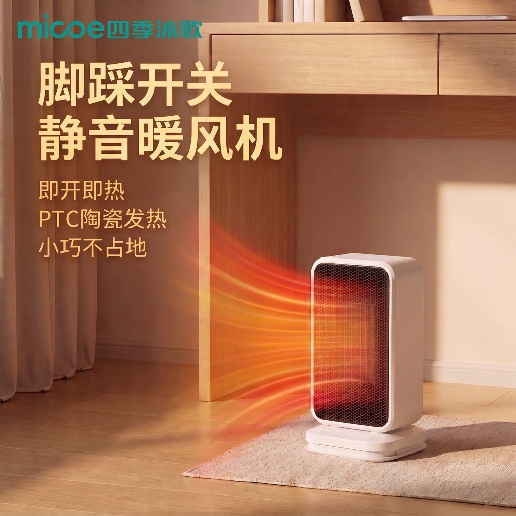 2026家用取暖风机桌下脚踩暖脚取暖器神器办公节能取暖暖气桌面